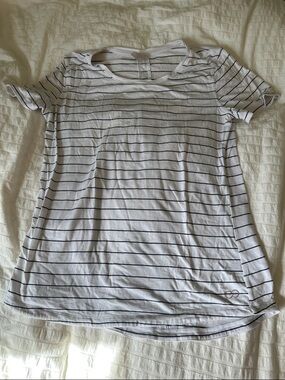 CALIA by Carrie Underwood White Tee with Black Stripes